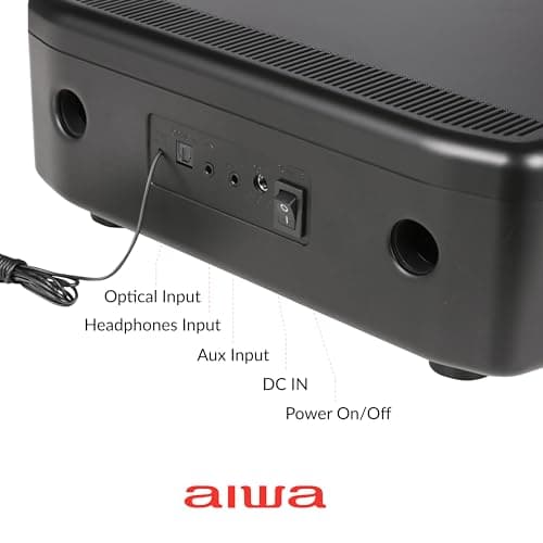AIWA Exos Home Speaker, Premium 30W RMS Sound System with CD Player, Bluetooth Connectivity, FM Radio, Optical Digital Input, Dual 1” Tweeters + Dual 2” Bass Units, IR Remote Control 4