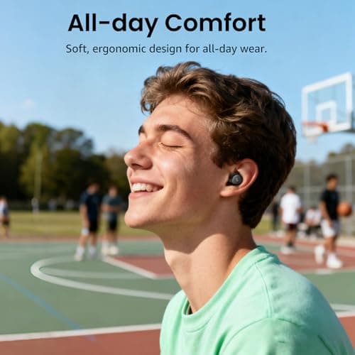 TOZO A1 Wireless Earbuds Bluetooth 5.3 Light Weight in Ear IPX5 Waterproof Headphones 2 Mic for AI Calls, Immersive Premium Sound Bass Headset with Charging Case, 32 Presets EQ Customization via App 4