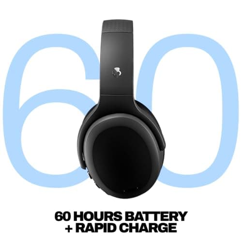 Skullcandy Crusher ANC 2 Wireless Over-Ear Bluetooth Headphones with Extra USB-C Charging Cable, Multi-Sensory Bass, Active Noise Cancelling, 60 Hours Battery, Microphone iPhone Android - True Black 4