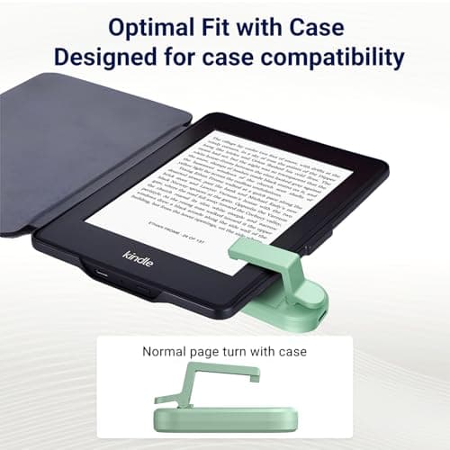 DATAFY [Case-Friendly] Page Turner for Kindle Paperwhite Oasis Kobo eReaders, Camera Camcorder Remote Controls, Page Turner Clicker for ipad Tablets Reading Novels with Wrist Strap Storage Bag Green 5