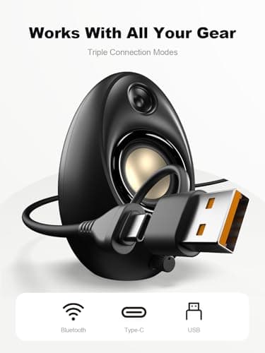 Bluedee Computer Speakers for Desktop PC, Bluetooth 5.4 Desktop Speakers with 2 Speaker Units, Dynamic RGB Light USB Speaker, USB/Type-C Powered Plug & Play PC Speakers for Desktop, Laptops, Tablet 3