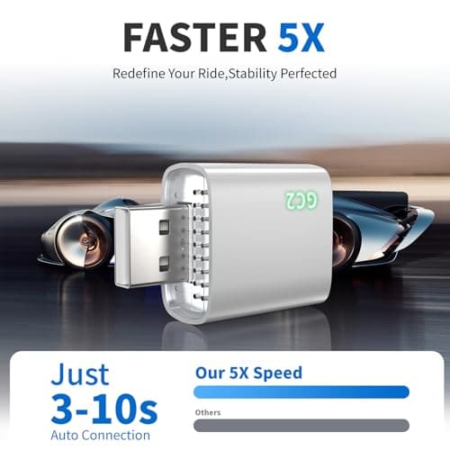 Wireless CarPlay Adapter for Apple iPhone 2025 Upgraded,Stable Connection,Ultra-Low Lag,Mini Apple Car Play Wireless Adapter for Cars with Built-in Wired CarPlay and iPhone iOS 10+,USB A Grey 3