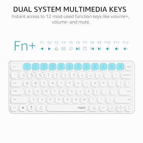 Rapoo 9010M Multi-Device Keyboard and Mouse Combo, 2.4GHz/Bluetooth 5.0/4.0 Wireless Keyboard & Mouse Set for Windows/Mac/Linux/Chrome, Support 4 Devices, Low-Profile Silent Click, Battery Powered 2