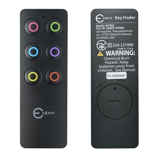 Esky Key Finder Locator with Sound, Stick-on TV Remote Control Finder, Item Locator Tags with 85dB Noise Sound 6 Receivers, Wallet Tracker Key Finders for Finding Keys, Remote Gift Idea 5