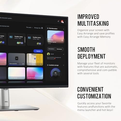 Dell P2425H Monitor - 24 Inch, Full HD 1080p (1920 x 1080), 16:9 IPS, Computer Monitor Screen with DisplayPort, Type-C, and USB-C Cables - 1 Pack (New) 2