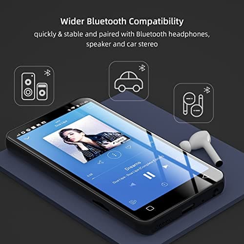 MP3 Player with Bluetooth and WiFi,MP3 Player with Spotify,Spotify Kids,Audible,Pandora,Amazon Music,4" Music Player MP4 Up to 1TB(80GB,Black) 4