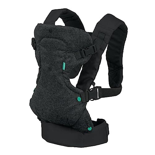 Infantino Flip 4-in-1 Convertible Baby Carrier, Adjustable, Ergonomic Babywearing, Registry Essential, Baby Carrier for Newborn to Toddler, Black 4