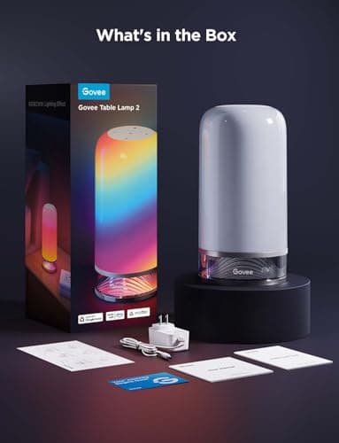 Govee RGBIC Smart Table Lamp 2, Touch Bedside Small Table Lamp Work with Matter, Alexa, LED Desk Lamp with 64 Scene Modes, Color Changing Lamp for Bedroom Living Room Dimmable Night Light(Corded) 5