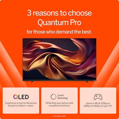 VIZIO 50-inch Quantum Pro 4K 120Hz QLED HDR10+ Smart TV with Dolby Vision, Active Full Array, 240Hz @ 1080p PC Gaming, WiFi 6E, Apple AirPlay, Chromecast Built-in, M50QXM-K01, 2023 Model 4
