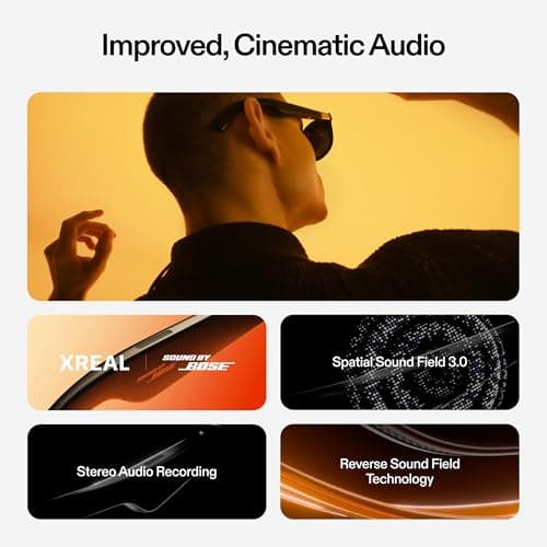 XREAL One AR Glasses with X1 Chip, Native 3 DoF, 147" 50°FOV 120Hz HD Display, Expertly Tuned Audio, Video Display Glasses for iPhone 16/15, Steam Deck, ROG, Mac, PC, Android & iOS 4