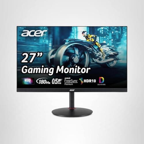 Acer Nitro 27" WQHD 2560 x 1440 PC Gaming IPS Monitor | AMD FreeSync Premium Up to 180Hz Refresh 0.5ms DCI-P3 95% 1 Display Port 1.2 & 2 HDMI 2.0 XV271U M3bmiiprx,Black 5
