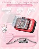 Uffylle Kids Camera, 1080P 48MP Front Selfie Toddler Camera, 3.5 inch Big Screen Toy Camera, 10X Zoom in Chritmas Birthday Gift Cameras for Kids Boys Girl Age 2 3 4 5 6 7 8 9 10 11 12, Red 2