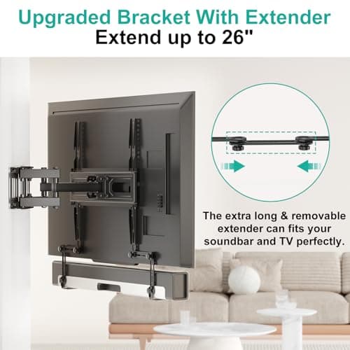 WALI Universal Soundbar Mount for TV, Heavy-Duty Bracket for Mounting Above or Below Screen, Holds Up to 33 lbs, Fits Samsung, Sony， Bose，LG，Vizio，Roku,Vizio,Bose & More (SBR206) 4
