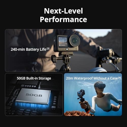 DJI Osmo Action 6 Enhanced Combo, Action Camera with 1/1.1″ Square Sensor, Variable Aperture of f/2.0–f/4.0, Extended Battery Life with 2 Batteries, Action Camera 4K for Extended Outdoor Filming 5