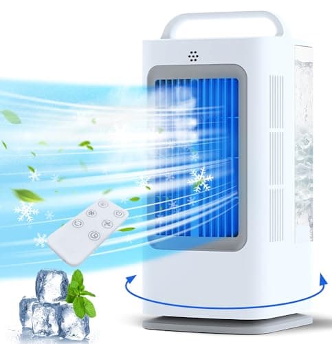 XAMATTS Portable Air Conditioners, 1700ml Evaporative Air Cooler with Remote, 120° Oscillating Mini Air Conditioner Portable with 3 Speeds & 1-7H Timer, Portable AC Unit Fan for Indoors Bedroom Office