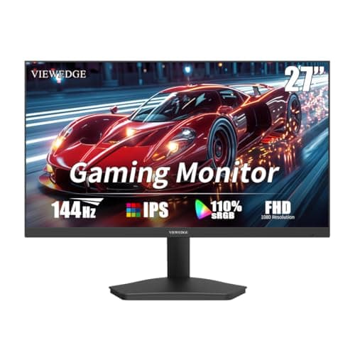Viewedge Gaming Monitor 27 Inch FHD 144hz, 1ms IPS 1080p Computer Monitor with 110% sRGB, Bluelight Filter, HDMI & VGA Port, Support Freesync and Wall Mount