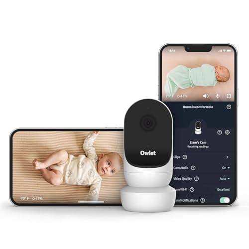 Owlet Cam 2 (Gen 2) Smart Baby Monitor – HD Video Camera with Night Vision, 4X Zoom & Wide-Angle View, Two-Way Talk, Sound & Motion Alerts, Temp & Humidity Sensor, Encrypted WiFi | White