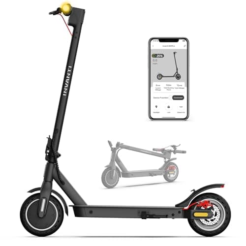 INVANTI E30 Adult Electric Scooter, Max 20Miles & 18 MPH, 350W Motor, Turn Signals, Smart APP, 8.5" Solid Tires, Foldable Commuter Electric Scooter for Adult with Rear Suspension and Dual Brakes
