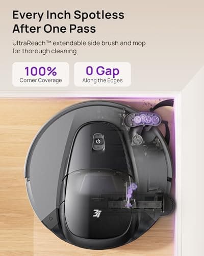 3i G10+ Robot Vacuum and Mop Combo, 18,000 Pa Suction, 60-Day Hands-Free Cleaning with Quiet Debris Compression, Smart LiDAR Navigation, Auto Extension Along Edges, Ideal for Hard Floors & Carpets 4