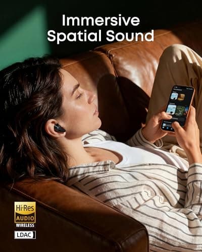 Soundcore Liberty Buds by Anker, Semi-in-Ear Design, Removable Ear Fins, Real-Time Adaptive Noise Cancelling, Fast Charging, Wireless Bluetooth Earbuds,Translation Earbuds, 30H Playtime 2