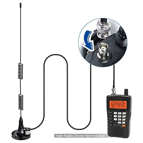 Bingfu 20-1300MHz Police Scanner Antenna 2-Pack Magnetic Base HF VHF UHF Two Way Ham Radio BNC Male Antenna Compatible with Uniden Bearcat Whistler Radio 5
