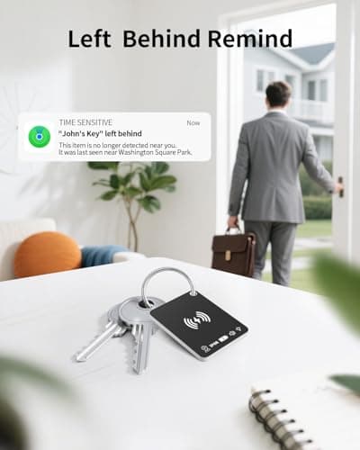 Key Finder Wallet Tracker Works with Apple Find My, Rechargeable Air Tracker Tag Smart Card, Item Finders for Key, Wallet, Luggage, Backpack, Suitcases, Passport et (1 Pack Black) 3