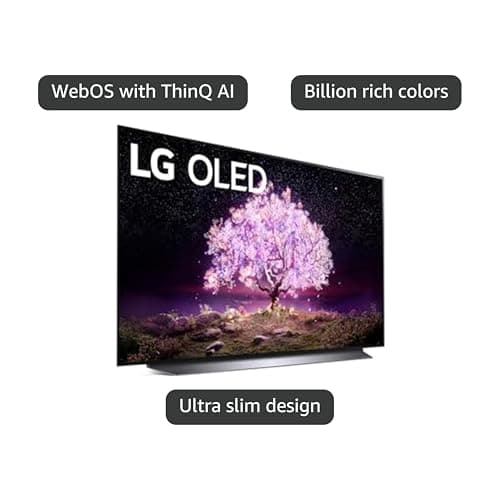 LG OLED C1 Series 48” Alexa Built-in 4k Smart TV (3840 x 2160), 120Hz Refresh Rate, AI-Powered 4K, Dolby Cinema, WiSA Ready, Gaming Mode (OLED48C1PUB, 2021) 4