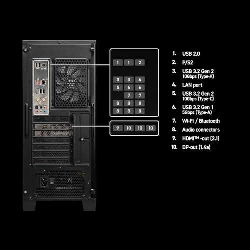 MSI Codex Z2 Gaming Desktop: AMD R7-8700F, GeForce RTX 5070, 32GB DDR5, 2TB m.2 NVMe SSD, USB Type-C, VR-Ready, Windows 11 Home : A8NVP-436US 5