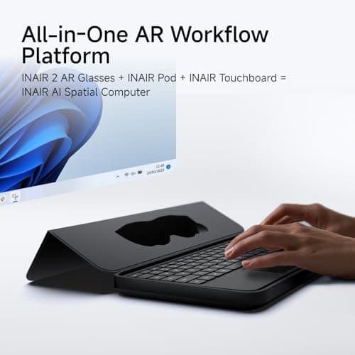 INAIR 2 Elite Suite| AI Spatial Computer OS| AR Glasses + Pod + Keyboard| Compatible with Vast Android apps| 6-Screen Expansion| Wireless PC Streaming| 3DoF Spatial Hovering| Real‑Time 2D‑to‑3D 3