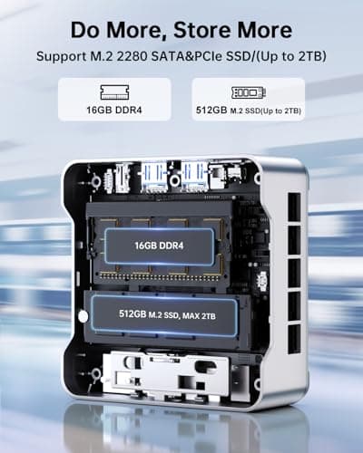 KAMRUI Essenx E2(Upgraded GK3Plus) Mini PC, 16GB RAM 512GB M.2 SSD Mini Computers,12th Alder Lake N95(Beat N100, up to 3.4GHz) Micro PC, HDMI+DP1.4 Dual 4K UHD, Gigabit Ethernet mini Desktop pc 3