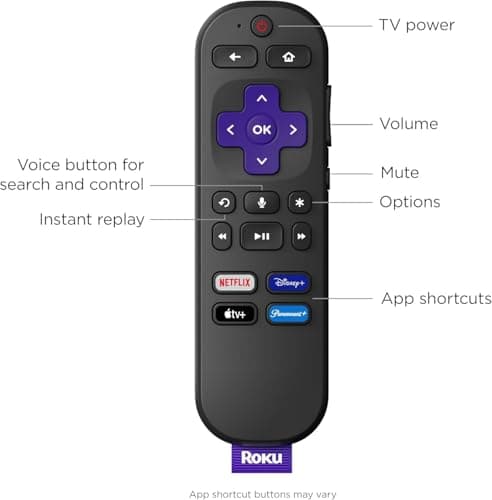 Roku Streaming Stick 4K - HDR & D. Vision Roku Streaming Device for TV with Voice Remote & Long-Range Wi-Fi - Free & Live TV (Renewed) 4