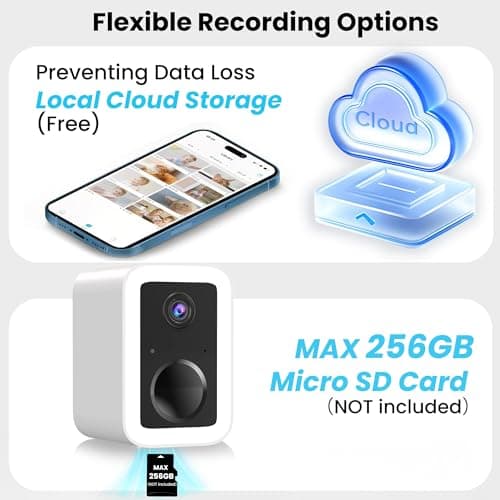 2K Security Cameras Wireless Outdoor, Free Cloud Storage, Integrated Spotlight & Siren, AI Motion Detection, 2-Way Audio, 1-6 Months Battery Life, Cameras for Home Security Support 5GHz WiFi, IP66 2