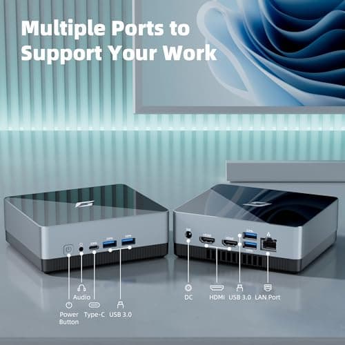 CyberGeek Nano Mini PC, Intel N5095A Quad-Core(Beat N5105) Up to 2.9Ghz, 16GB RAM 3200MHz, Mini Computer 1TB SSD, Micro Desktop Supports 4K Dual Display, USB-C, WiFi/BT, RJ45/HDMI/VESA 3