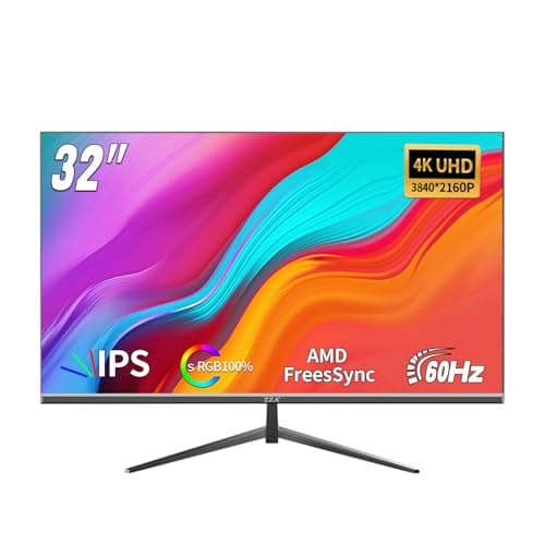 ZZA 32 Inch Computer Monitor, 4K Monitor 60HZ UHD(3840 * 2160P) 3000R IPS Screen with Ultra-Thin Bezels,HDR10,HDMI/DP Ports, Tilt Adjustable, Eyecare, Ideal for Business, Office, and Casual Gaming 5