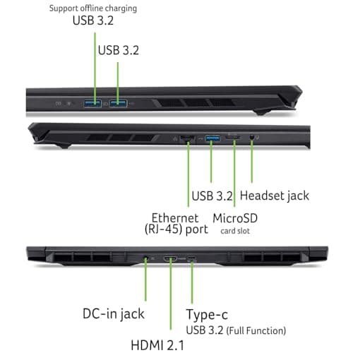 Acer Nitro V 16S AI Gaming Laptop | AMD Ryzen 7 260 Processor | NVIDIA GeForce RTX 5060 Laptop GPU (572 AI Tops) | 16" WUXGA IPS 180Hz Display | 32GB DDR5 | 1TB Gen 4 SSD | Wi-Fi 6 | ANV16S-41-R2AJ 2