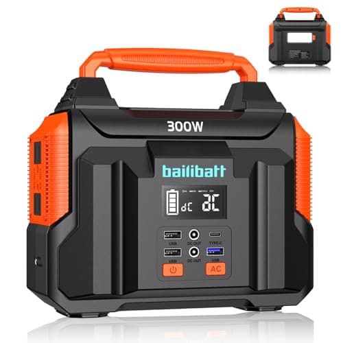 Portable Power Station 300W 257wh Lithium Battery Bailibatt Small Portable Generator for Home Use Camping Travel Emergency Hunting Outdoor, Large Power Bank with AC Outlet for Laptop