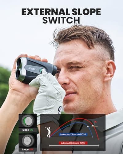 ACEGMET PF2C Golf Rangefinder with Slope, 0.3s Flag Pole Locking Vibration, ±1yd Accuracy, 870 Yards Rechargeable Laser Range Finder Golf with Magnetic, Golf Accessories for Men 4