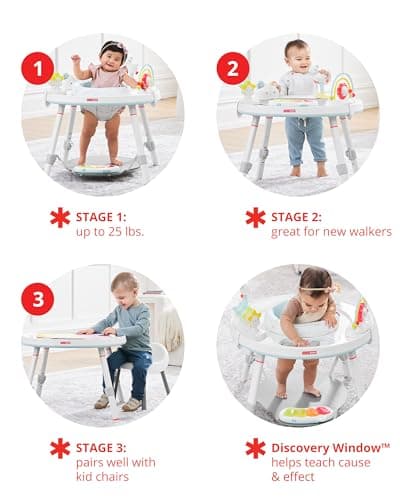 Skip Hop Baby Activity Center: Interactive Play Center with 3-Stage Grow-with-Me Functionality, 4mo+, Silver Lining Cloud 3