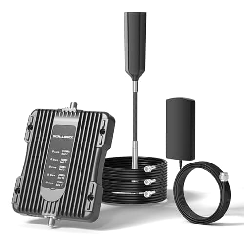 Cell Phone Booster for Truck RV Vehicle, Cell Phone Signal Booster Compatible with All U.S. Carriers AT&T, Verizon, T-Mobile & More, Boosts 5G/4G LTE/3G Signal for Band 4/12/13/17/5/2/25