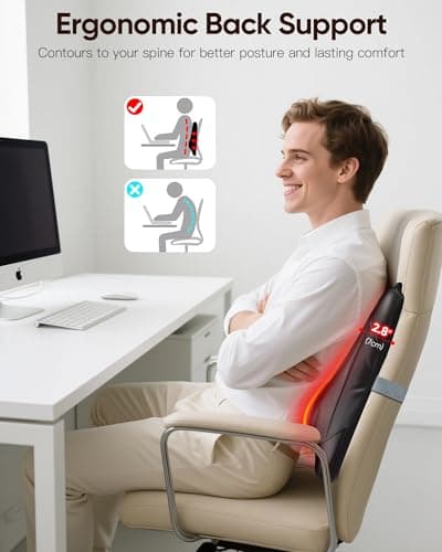 Musugy Shiatsu Back Massager with Heat : Up and Down Rolling Massage - Electric Back Massage for Pain Relief Deep Tissue - Lower-Back Massager for Office, Home 7