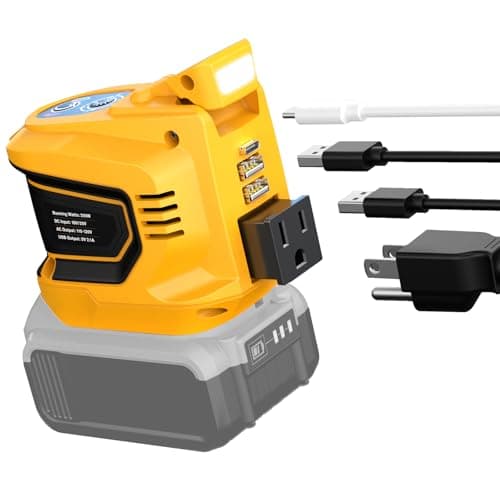 Portable Power Inverter Compatible with DeWALT 20V,Ecarke Real 200W Outdoor Generators with 2 USB&Type-C&AC,DC 20V to AC 110V Portable Power Station, Charger Adapter Battery Powered Outlet(no battery)