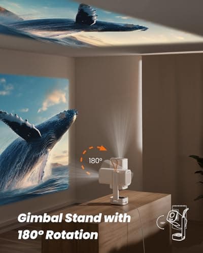 Yaber T1 Pro2 Mini Projector with WiFi and Bluetooth, Dolby Audio & Turbo Sonic Bass, Auto Focus & Keystone, Native 1080 FHD with HDR10, Portable Projector for Outdoor Indoor Use 3