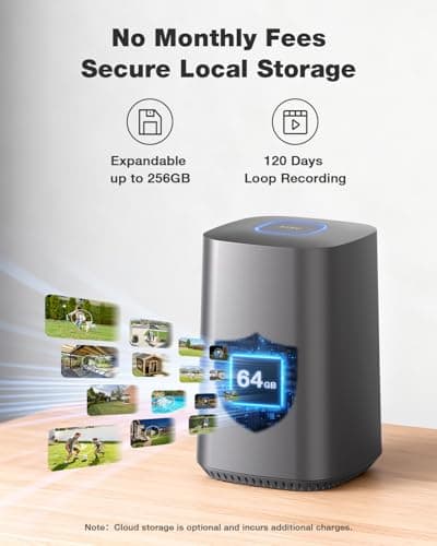 SEHMUA 4MP Solar Security Cameras Outdoor Wireless-4 Cam Kit, No Subscription, 2K Color Night Vision, 360° PTZ Surveillance, Centralized Control, Support 2.4 & 5GHz Router for Home Camera System 2