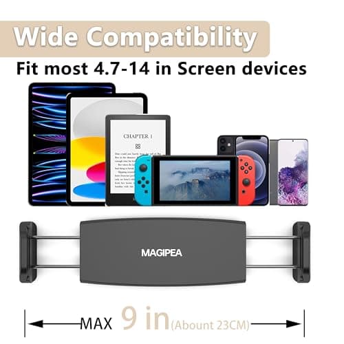 Tablet Stand Holder, Mount Holder Clip with Grip Flexible Long Arm Gooseneck Compatible with ipad iPhone/Nintendo Switch/Samsung Galaxy Tabs/Amazon Kindle Fire HD - Black 4