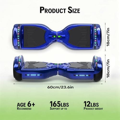 Hoverstar Bluetooth Hoverboard with LED Wheels Chrome Color Self Balance Scooter for Kids, Teenager (Chrome Blue) 2