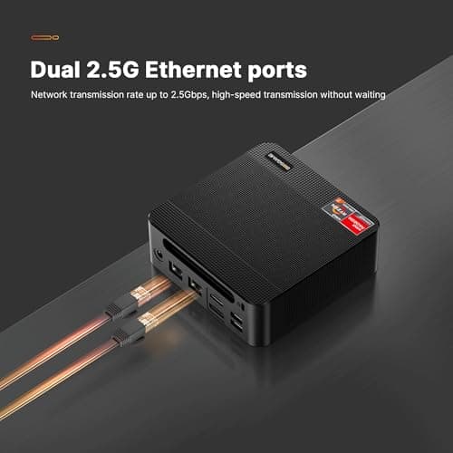BOSGAME Mini PC P4 Plus, AMD Ryzen 7 5825U Mini Computers, 32GB DDR4 RAM 1TB m.2 NVMe SSD, Dual 2.5GbE LAN Ports/WiFi 6E/BT5.2, 4K Triple Display, Dual NVMe SSD Slots Mini Gaming PC 4