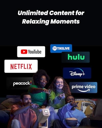 Yaber T1 Pro2 Mini Projector with WiFi and Bluetooth, Dolby Audio & Turbo Sonic Bass, Auto Focus & Keystone, Native 1080 FHD with HDR10, Portable Projector for Outdoor Indoor Use 2