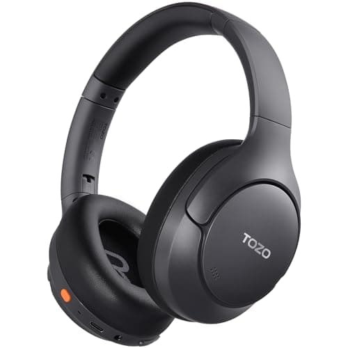 TOZO HT3 Hybrid Noise Cancelling Headphones, 90H Playtime Wireless Over Ear Bluetooth Headset, Spatial Audio AI Chat with 5 Mics, Supports Dual Connection and USB-C Input, with 32 EQ Music Modes