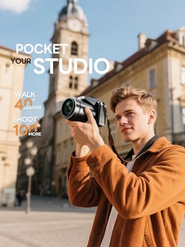 8K Professional Cameras for Photography 64MP - WiFi, 16X Zoom Autofocus, with 64G TF Card & 2 Batteries, 180° Flip Screen, Anti-Shake, Digital Vlogging Camera for YouTube Travel (Black) 3