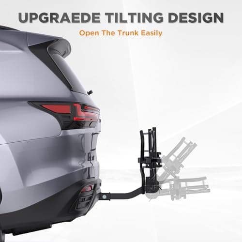 TANX Bike Racks for Ebikes,Fat Tire Bike Rack for Tow Hitch 2-Bike 160 lbs Capacity,Hitch Bike Rack for Heavy E Bike, Wobble Free Smart Tilting Folding Bicycle Car Racks for Standard, 2 inch Receiver 3